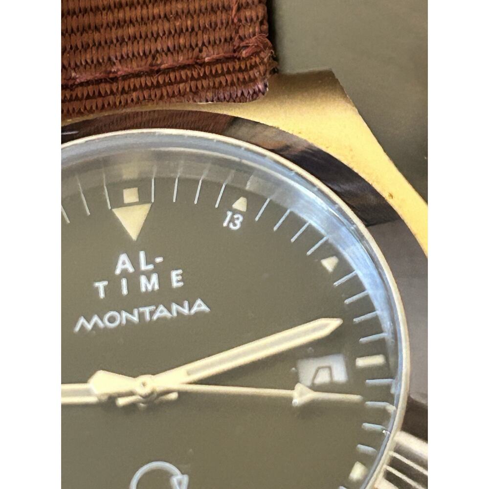 AL-Time Leger Watch 18-2 Yellow Gold Anodized Aluminum 40mm Quartz Aviation - Picture 2 of 16